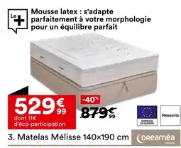 BUT DRÉAMÉA Matelas Mélisse 140x190 cm offre