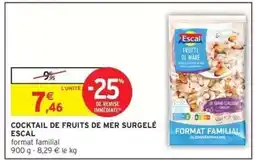 Intermarché Cocktail de fruits de mer surgelé Escal offre