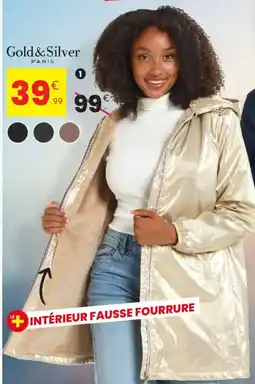 Stokomani Coupe vent Gold&Silver mi-long, intérieur fausse fourrure, du T1 au T3 offre