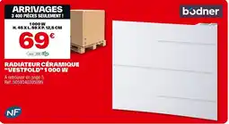 Brico Dépôt BODNER Radiateur céramique "vestfold" 1000 w offre