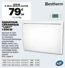 Brico Dépôt BESTHERM Céramique "loxy" 1000 w offre