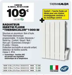 Brico Dépôt THERMICAL OR Radiateur inertie fluide 1000 w offre