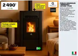 Brico Dépôt Poele a granules "merkuro" 7,91 kw + pose offre