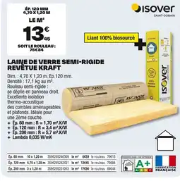 Brico Dépôt ISOVER Laine de verre semi-rigide saint-gobain offre