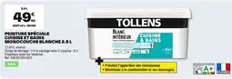 Brico Dépôt TOLLENS Peinture spéciale cuisine et bains monocouche blanche offre