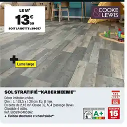 Brico Dépôt COOKE & LEWIS Sol stratifié “kaberneeme" offre