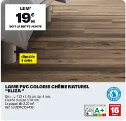 Brico Dépôt Lame pvc coloris chêne naturel "eliza " offre