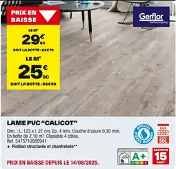 Brico Dépôt Lame pvc "calicot" offre