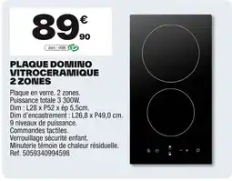 Brico Dépôt Plaque domino vitroceramique 2 zones offre
