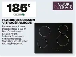 Brico Dépôt COOKE & LEWIS Plaque de cuisson vitrocéramique offre