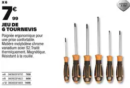Brico Dépôt Jeu de 6 tournevis offre