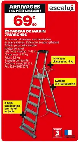 Brico Dépôt ESCALUX Escabeau de jardin 7 marches offre