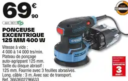 Brico Dépôt Ponceuse excentrique 125 mm 400 w offre