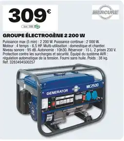 Brico Dépôt Groupe électrogène 2 200 w offre