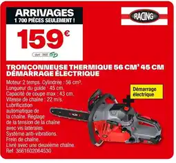 Brico Dépôt RACING Tronçonneuse thermique 56 cm³ 45 cm démarrage électrique offre