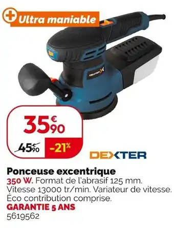 Weldom DEXTER Ponceuse excentrique offre