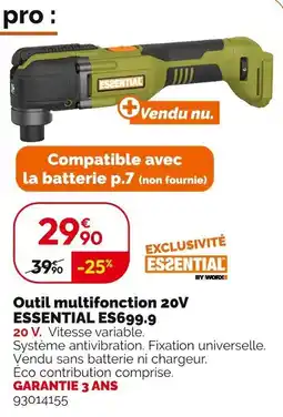 Weldom Outil multifonction 20v essential es699.9 offre