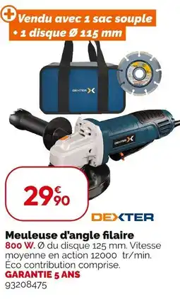 Weldom DEXTER Meuleuse d'angle filaire offre