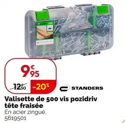 Weldom STANDERS Valisette de 500 vis pozidriv tête fraisée offre