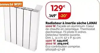 Weldom Radiateur à inertie sèche lanai offre