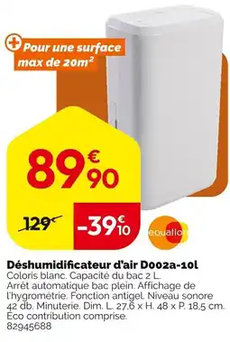 Weldom Déshumidificateur d'air Dooza- offre