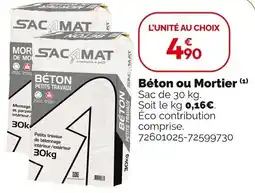 Weldom SACAMAT Béton ou Mortier offre