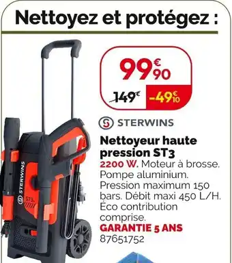 Weldom STERWINS Nettoyeur haute pression ST3 offre