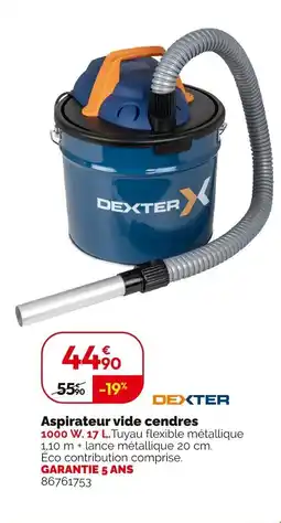 Weldom DEXTER Aspirateur vide cendres offre
