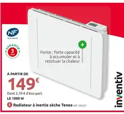 Mr Bricolage INVENTIV Radiateur à inertie sèche Tenea offre