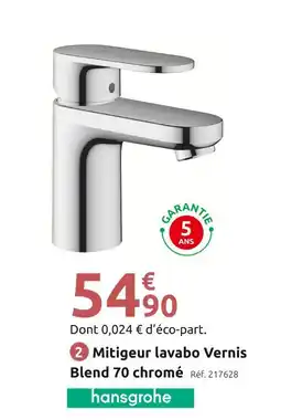 Mr Bricolage HANSGROHE Mitigeur lavabo vernis blend 70 chromé offre