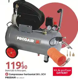 Mr Bricolage PRODAIR Compresseur horizontal 50 l 2cv offre