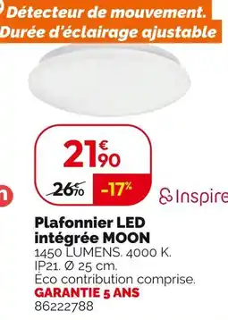 Weldom INSPIRE Plafonnier LED intégrée MOON offre