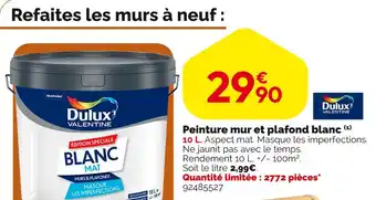 Weldom DULUX VALENTINE Peinture mur et plafond blanc offre