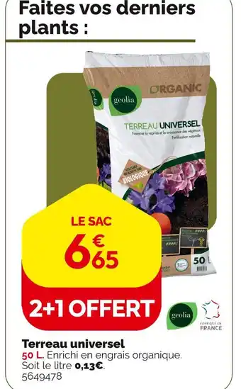 Weldom GEOLIA Terreau universel offre