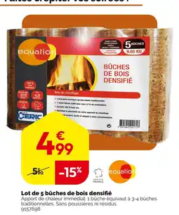 Weldom EQUATION Lot de 5 bûches de bois densifié offre