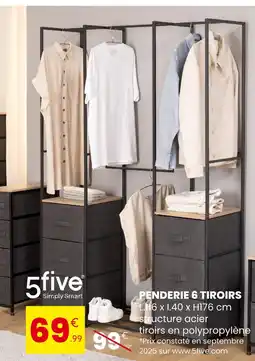 Stokomani 5FIVE Penderie 6 tiroirs offre