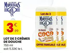 Stokomani LE PETIT MARSEILLAIS Lot de 3 crèmes de douche offre