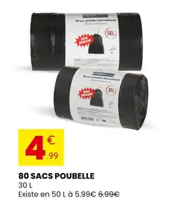 Stokomani 80 sacs-poubelle à lien coulissant offre