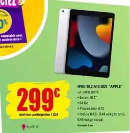 E.Leclerc Apple - ipad 10.2 a13 2021 apple offre