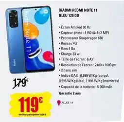 E.Leclerc Xiaomi - redmi note 11 bleu 128 go offre