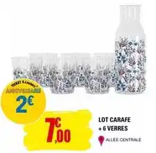 E.Leclerc Lot carafe +6 verres offre
