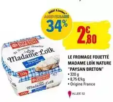 E.Leclerc Paysan breton - le fromage fouetté madame loik nature offre
