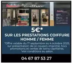 E.Leclerc Sur les prestations coiffure homme / femme offre