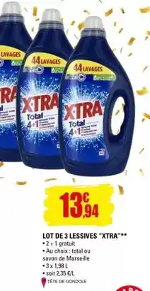 E.Leclerc X-tra - lot de 3 lessives offre
