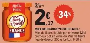 E.Leclerc Lune de miel - miel de france offre