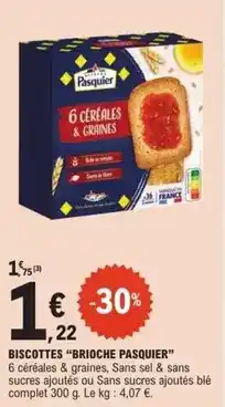 E.Leclerc Pasquier - biscottes offre