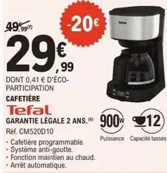 E.Leclerc Tefal - cafetiere offre
