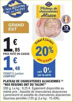 E.Leclerc E.leclerc - plateau de charcuteries alsaceines offre
