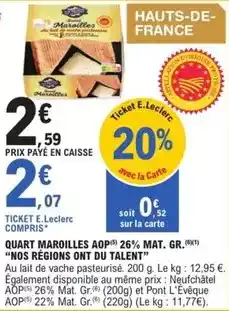 E.Leclerc E.leclerc - quart maroilles aop offre