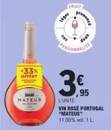 E.Leclerc Mateus - vin rose portugal offre